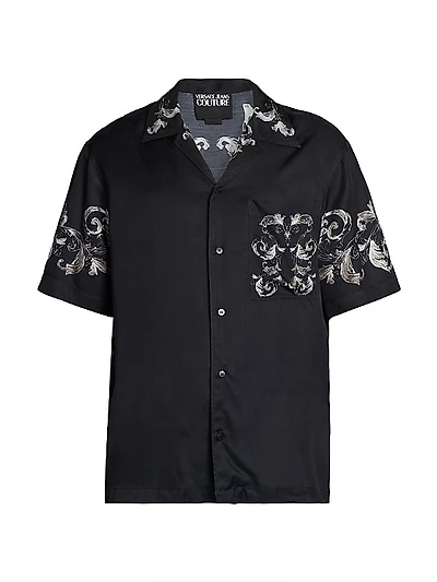 Baroque Short Sleeve Button-Front Shirt