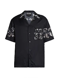 Baroque Short Sleeve Button-Front Shirt