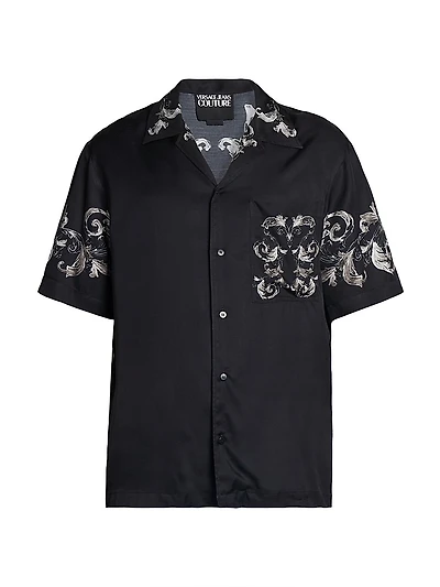Baroque Short Sleeve Button-Front Shirt