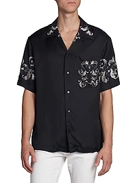 Baroque Short Sleeve Button-Front Shirt