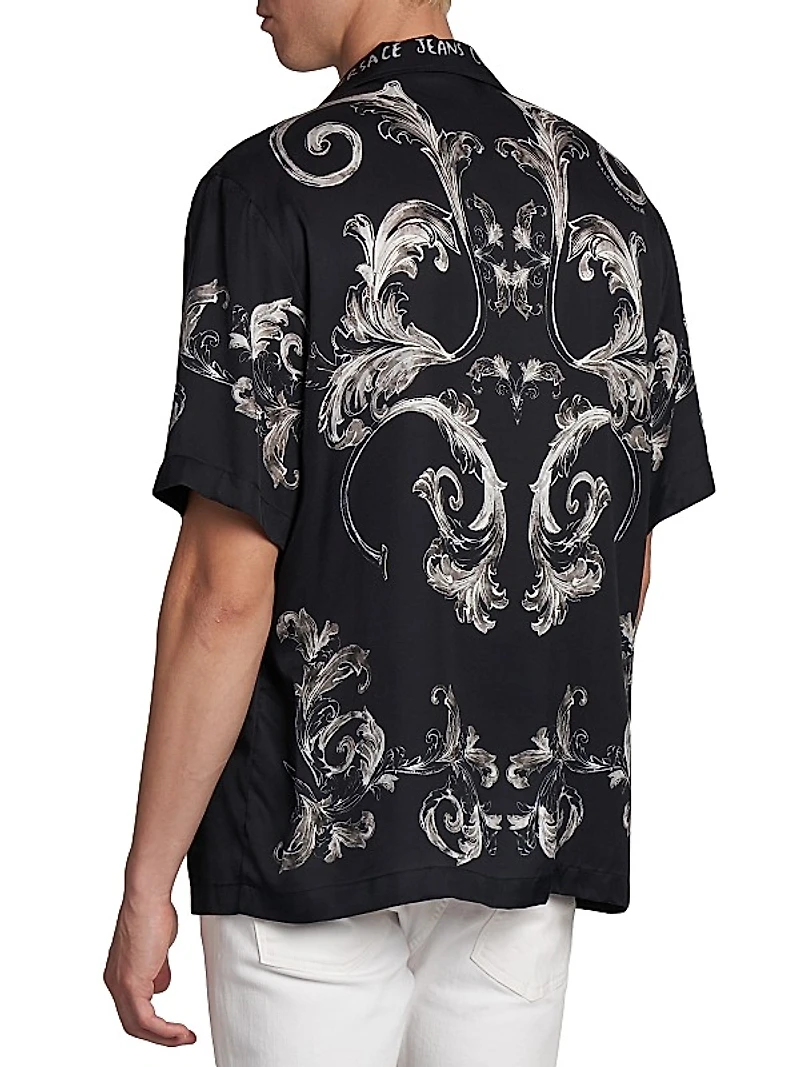 Baroque Short Sleeve Button-Front Shirt