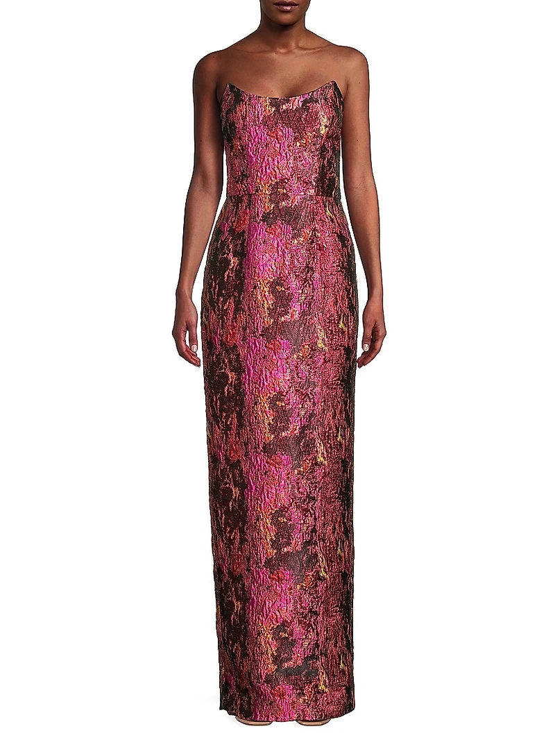 Lumina Jacquard Strapless Gown