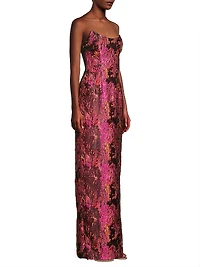 Lumina Jacquard Strapless Gown