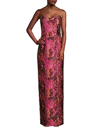 Lumina Jacquard Strapless Gown