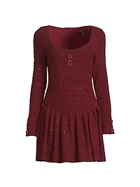 Maverick Embellished Stretch Bouclé Minidress