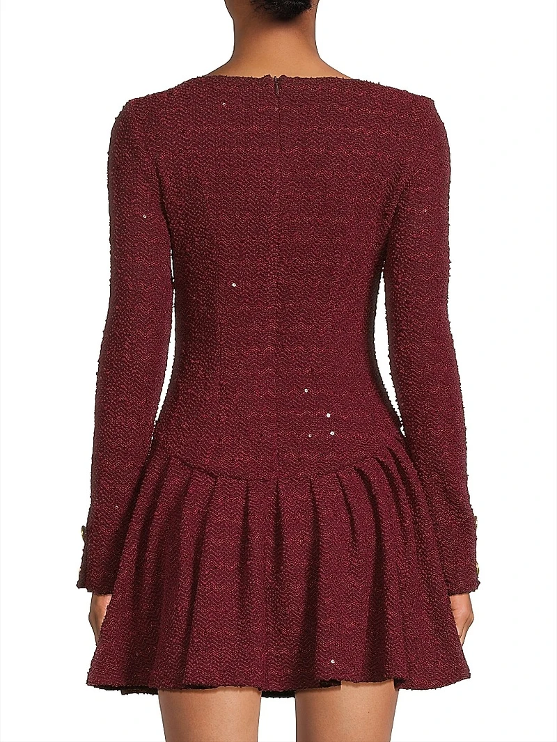 Maverick Embellished Stretch Bouclé Minidress