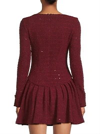 Maverick Embellished Stretch Bouclé Minidress