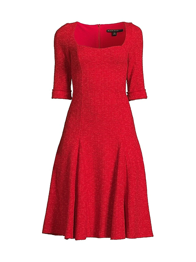 Norina Stretch-Bouclé Knee-Length Dress