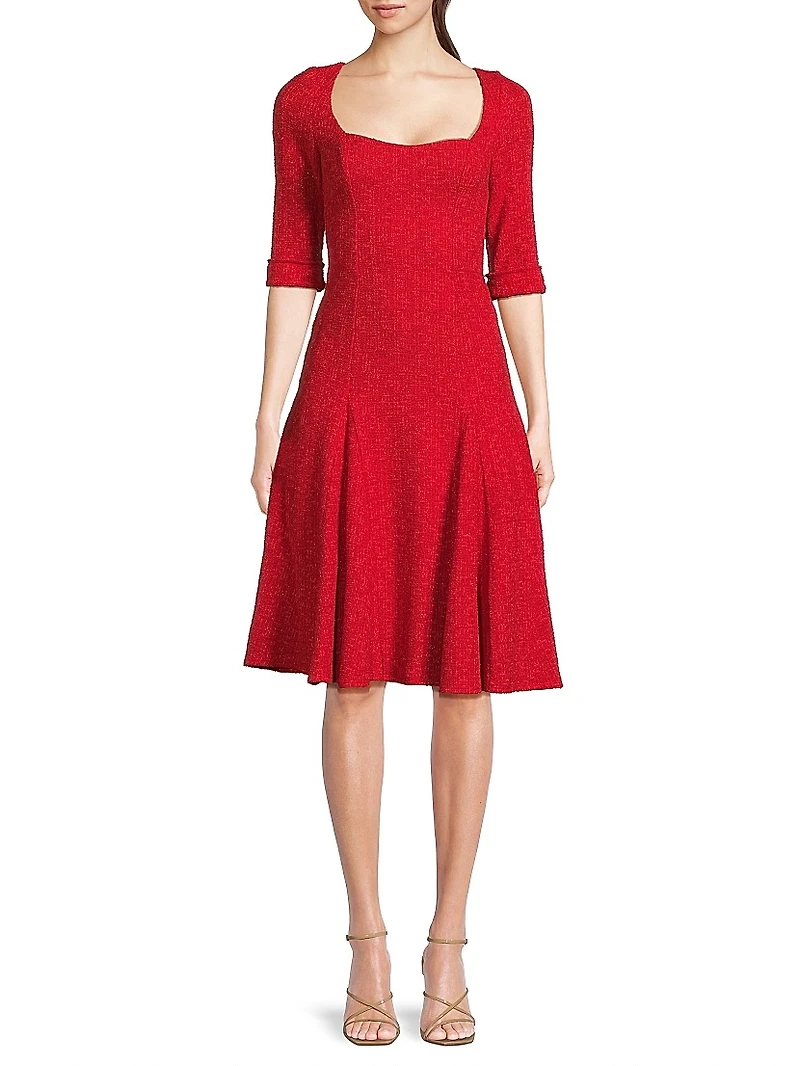 Norina Stretch-Bouclé Knee-Length Dress