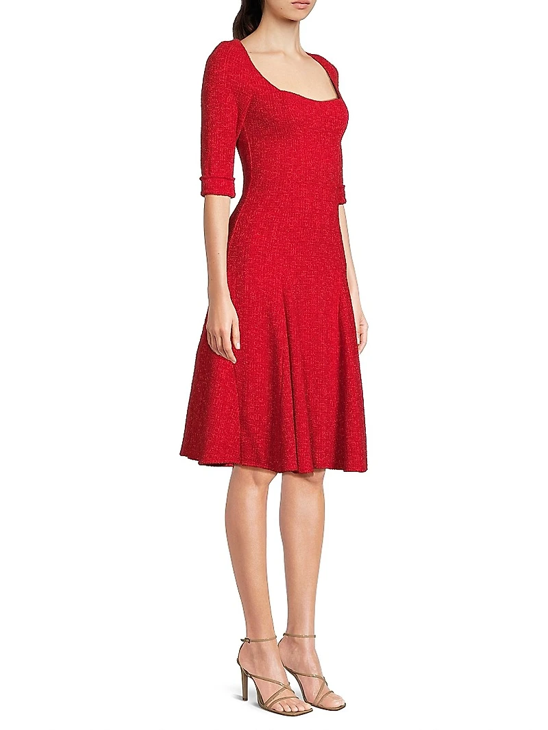 Norina Stretch-Bouclé Knee-Length Dress