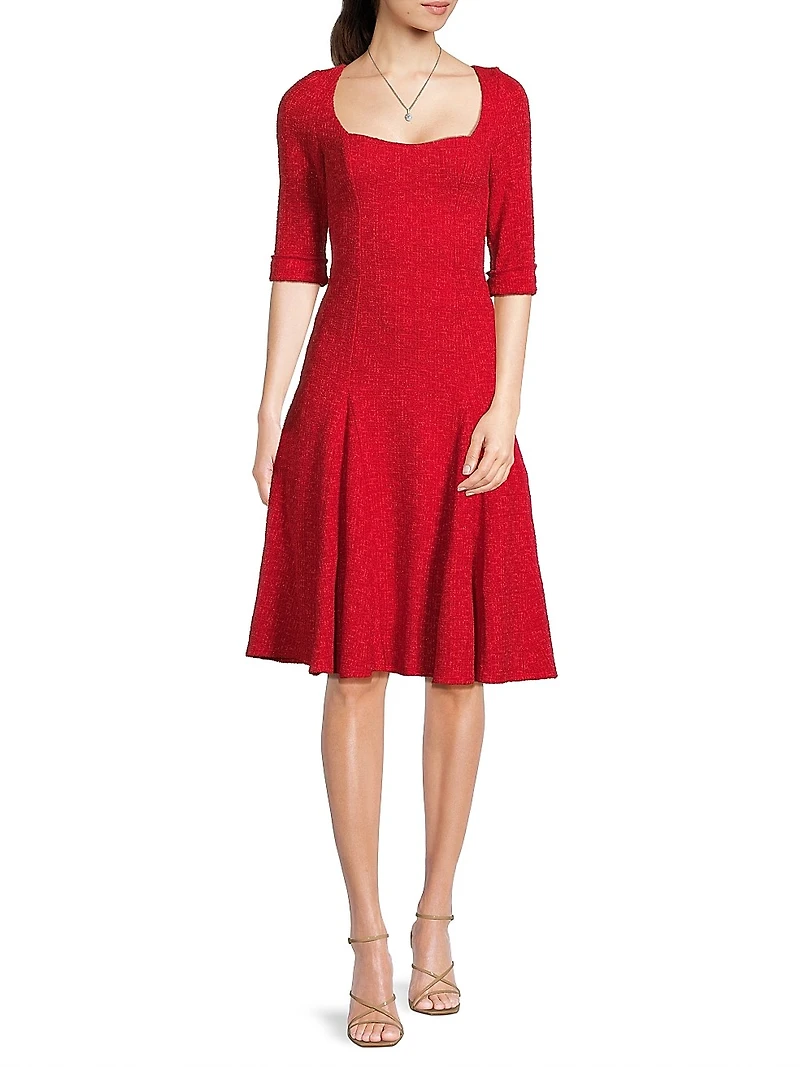 Norina Stretch-Bouclé Knee-Length Dress