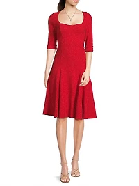Norina Stretch-Bouclé Knee-Length Dress