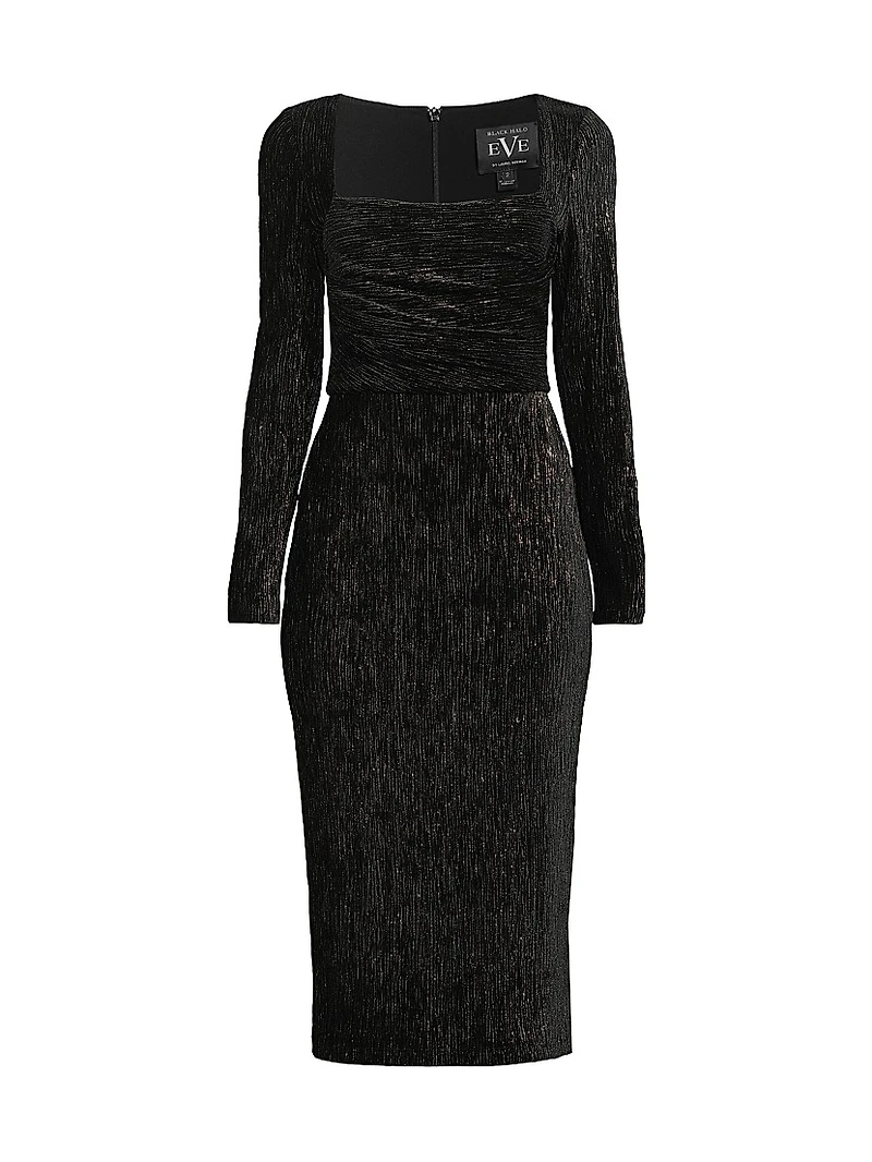 Xander Plissé Cocktail Sheath Dress