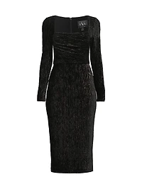 Xander Plissé Cocktail Sheath Dress