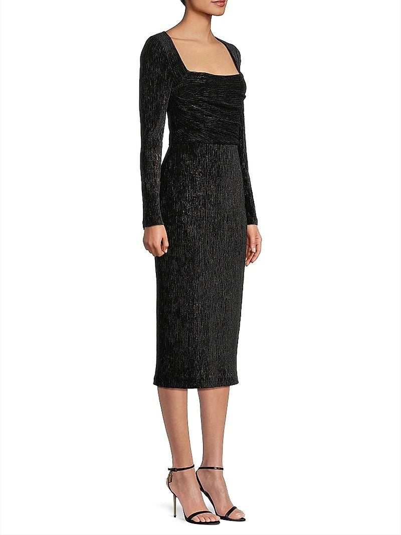 Xander Plissé Cocktail Sheath Dress