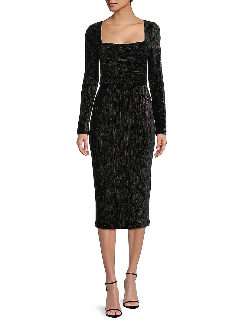 Xander Plissé Cocktail Sheath Dress