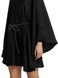 Ola Satin V-Neck Caftan Minidress