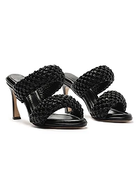 Lilla 85MM Woven Leather Sandals