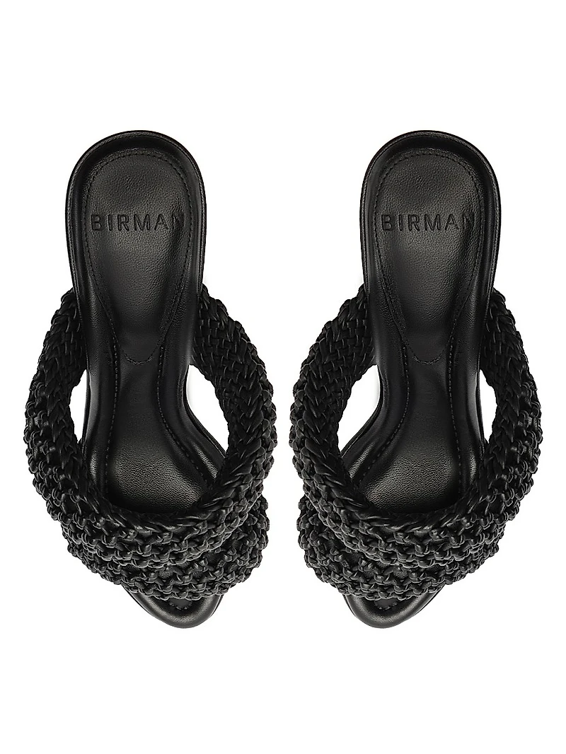 Lilla 85MM Woven Leather Sandals