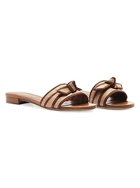 Bow-Detailed Raffia Sandals
