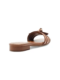 Bow-Detailed Raffia Sandals
