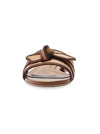 Bow-Detailed Raffia Sandals