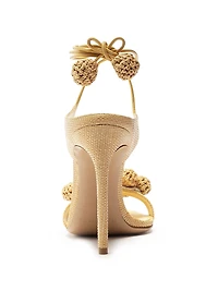 Resse 100MM Raffia Ankle-Wrap Sandals