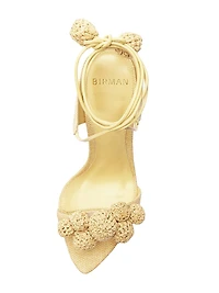 Resse 100MM Raffia Ankle-Wrap Sandals