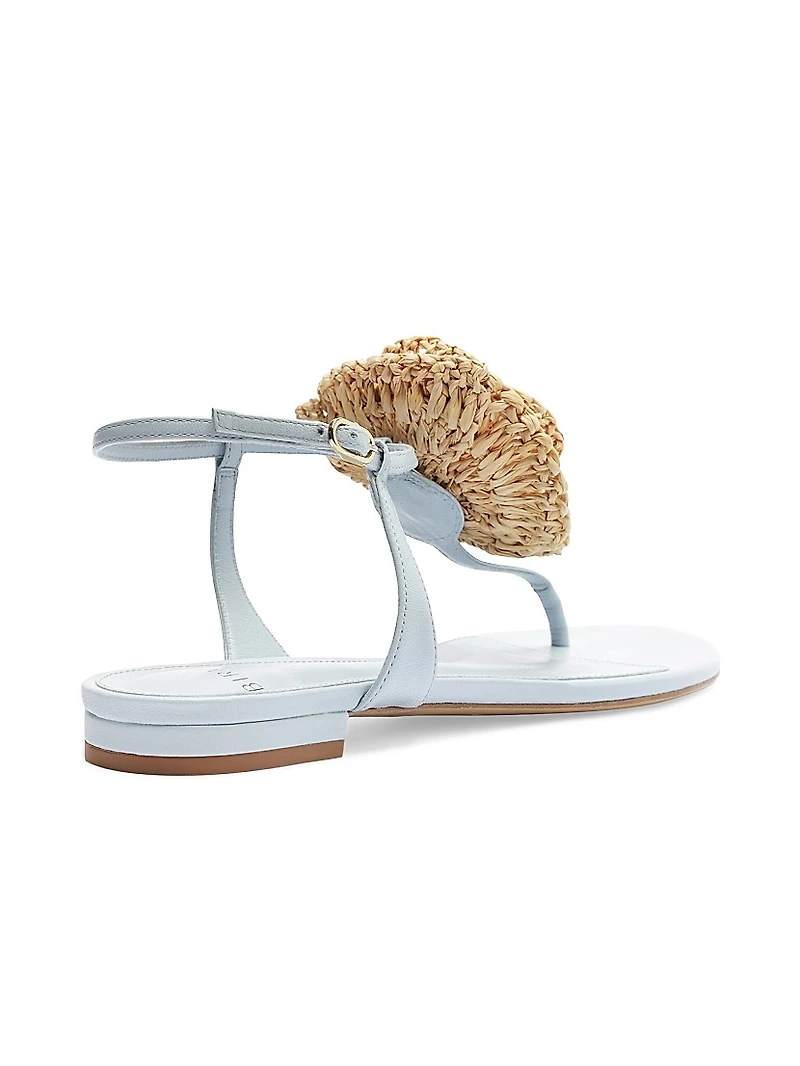 Sadie Floral-Accented Leather Sandals