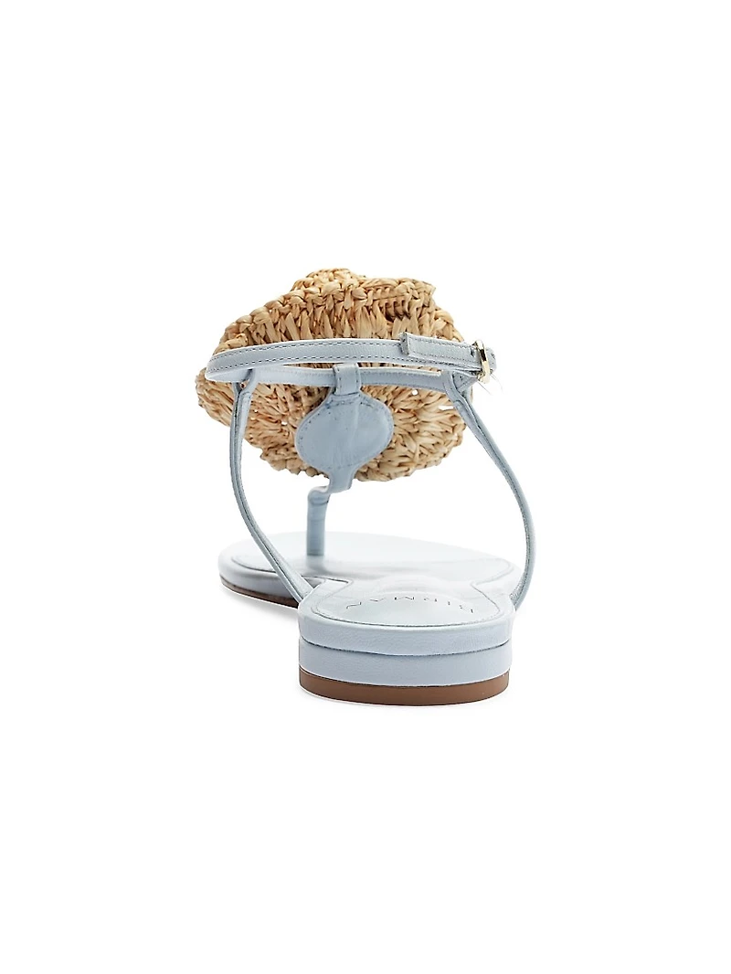 Sadie Floral-Accented Leather Sandals