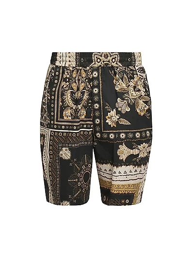 Gregorian Patchwork Cotton Shorts