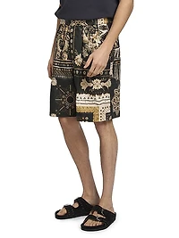 Gregorian Patchwork Cotton Shorts