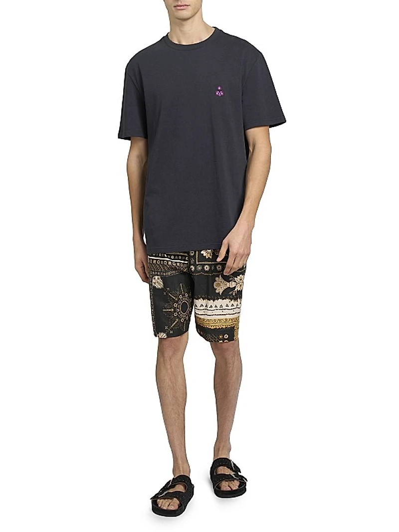 Gregorian Patchwork Cotton Shorts