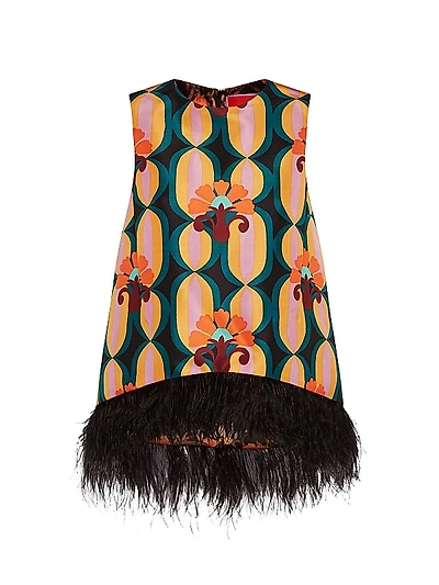 La Scala Top with Feathers