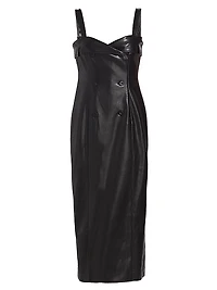 Tessa Faux Leather Midi-Dress