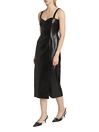 Tessa Faux Leather Midi-Dress