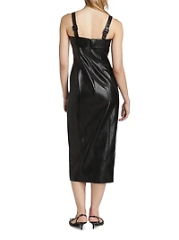 Tessa Faux Leather Midi-Dress