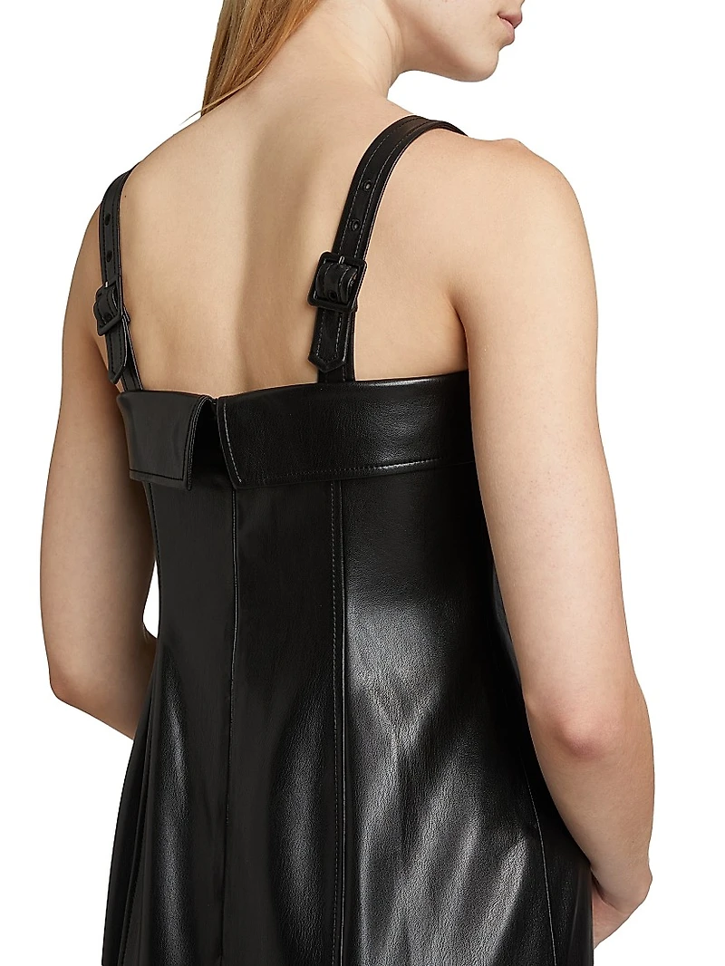 Tessa Faux Leather Midi-Dress