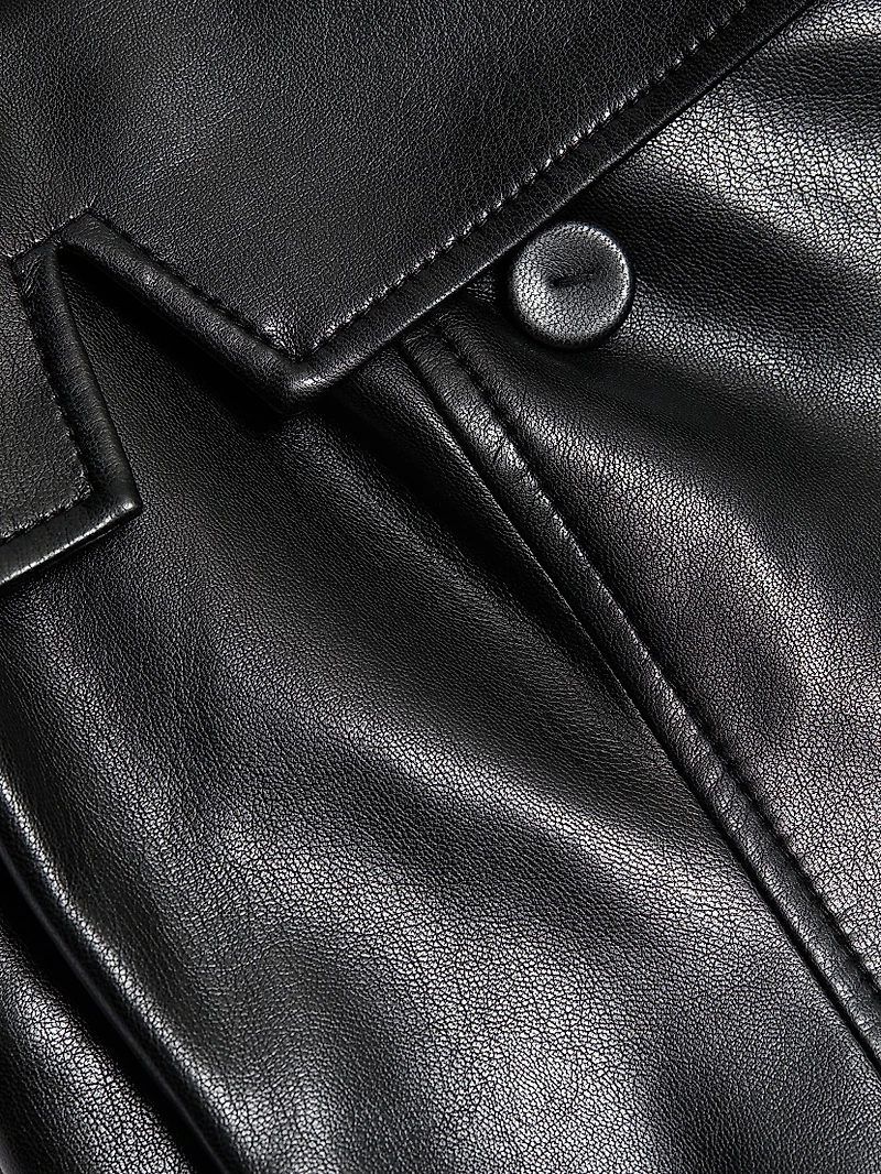 Tessa Faux Leather Midi-Dress