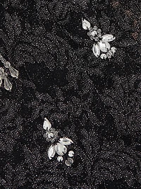 Metallic Lace Hand-Beaded Minidress