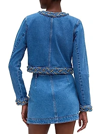 Braided Denim Cropped Jacket