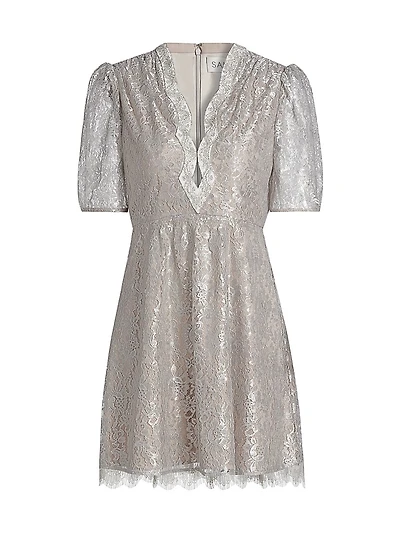 Tabitha Metallic Lace Minidress