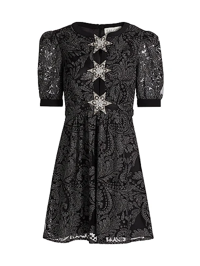 Jamie Paisley Tulle Minidress