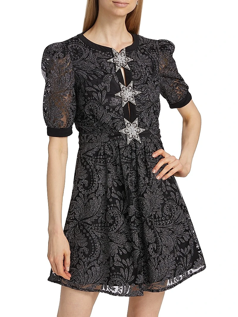 Jamie Paisley Tulle Minidress