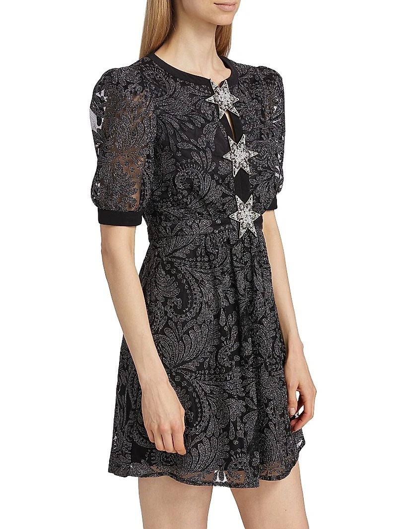 Jamie Paisley Tulle Minidress