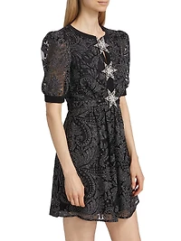 Jamie Paisley Tulle Minidress