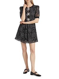 Jamie Paisley Tulle Minidress