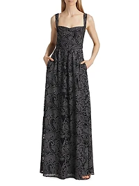 Rachel Paisley Tulle Maxi Dress