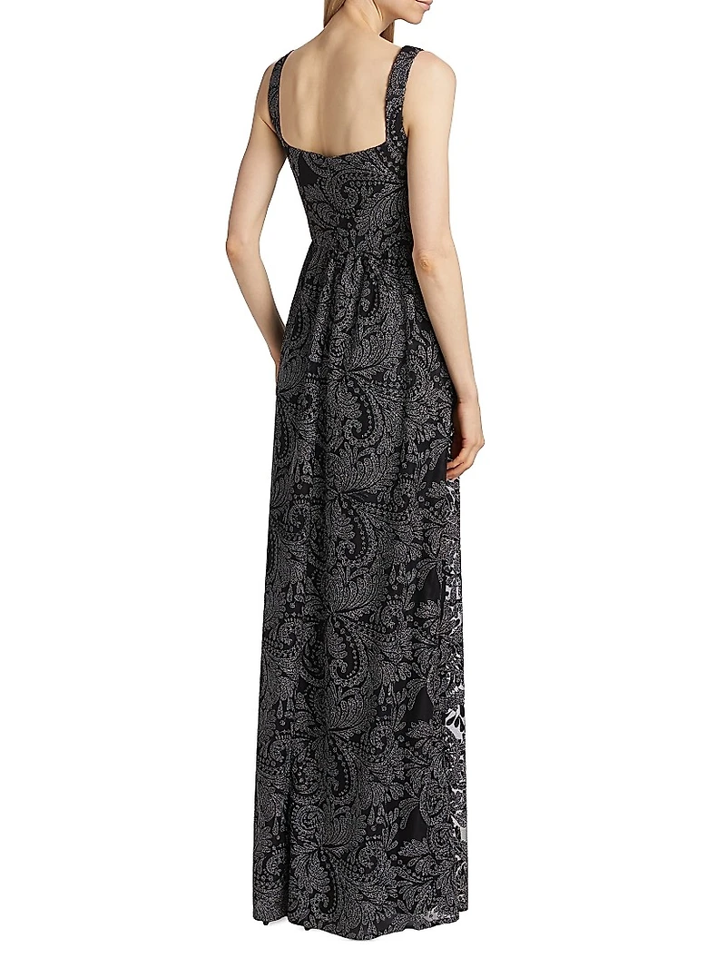 Rachel Paisley Tulle Maxi Dress