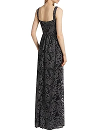 Rachel Paisley Tulle Maxi Dress